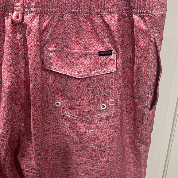 Johnnie-O 7” Pink and Blue Drawstring Swim Trunks Large - Picture 6 of 7